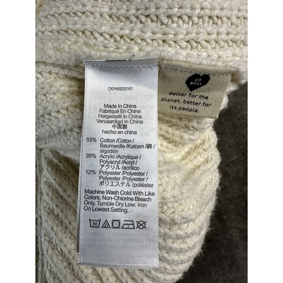 Madewell Shirttail Cardigan Sweater Chunky Size XS Antique Cream - Picture 9 of 10